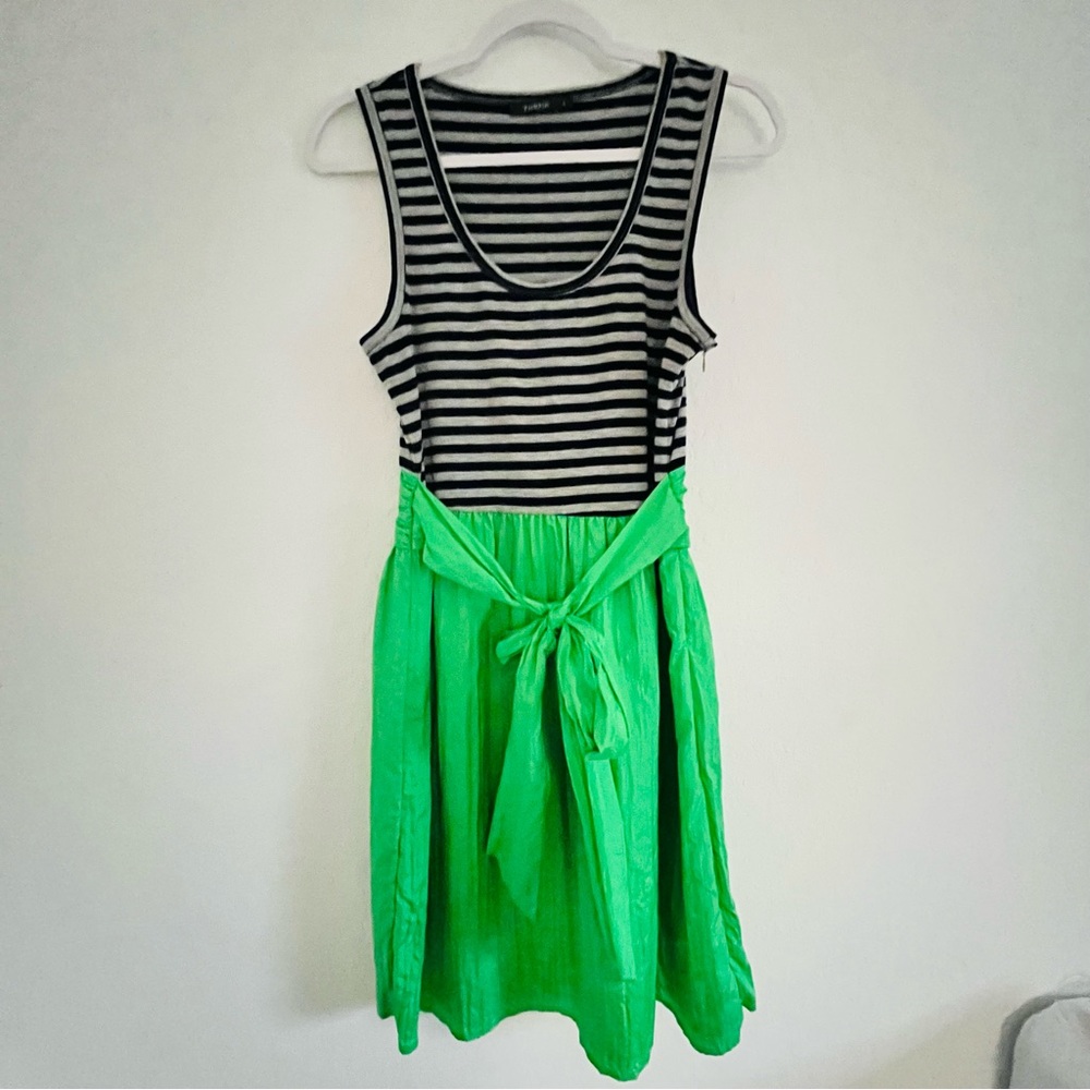Theme by Anthropology Fitted Lined Tank Flare Taffeta Skirt Mini Dress Large